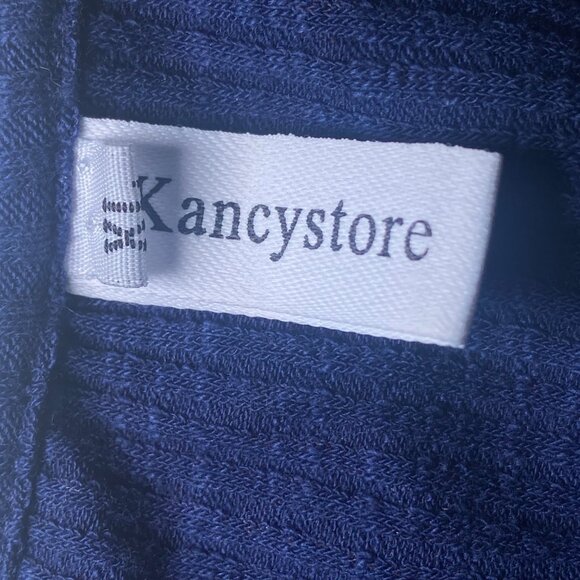 Kancystore Blue Long Sleeve Lace Cuff Top Waffle Knit Button Henley Womens XL - Picture 4 of 8